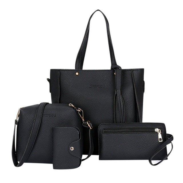 Bag Sets Ladies Leather Zipper Large Bags for Women
