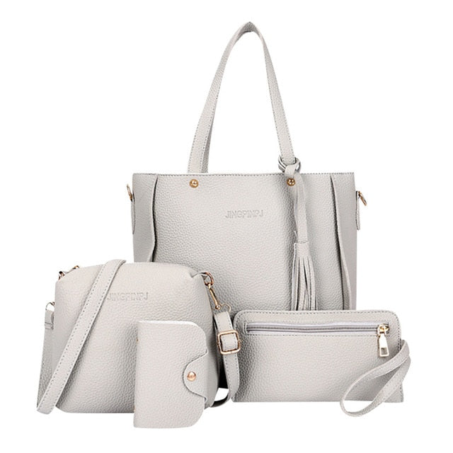 Bag Sets Ladies Leather Zipper Large Bags for Women