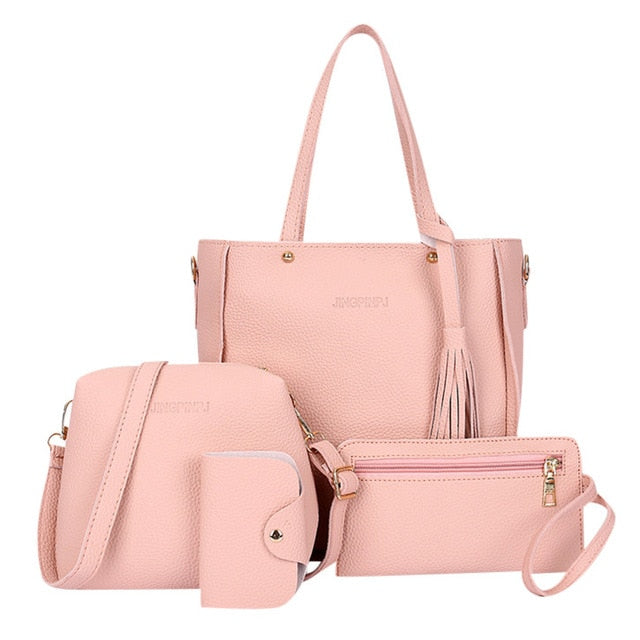 Bag Sets Ladies Leather Zipper Large Bags for Women