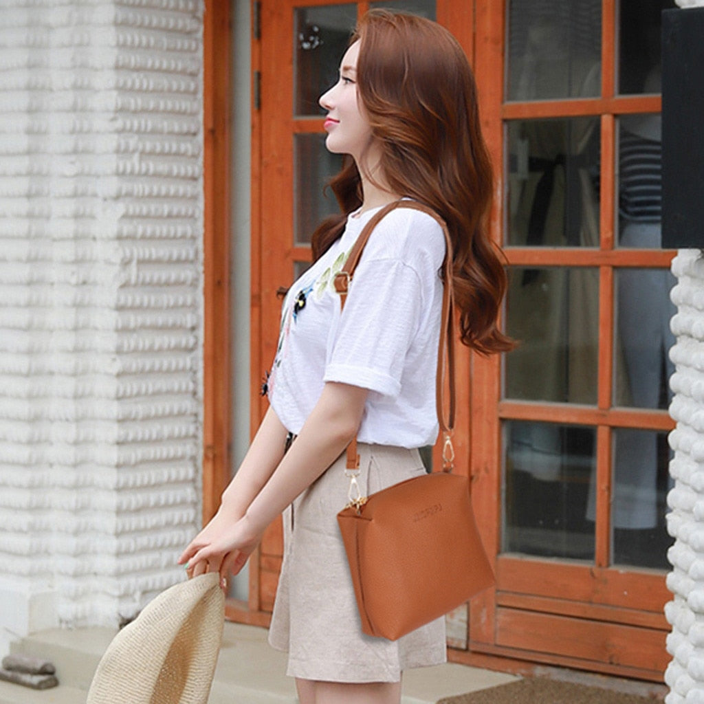 Bag Sets Ladies Leather Zipper Large Bags for Women