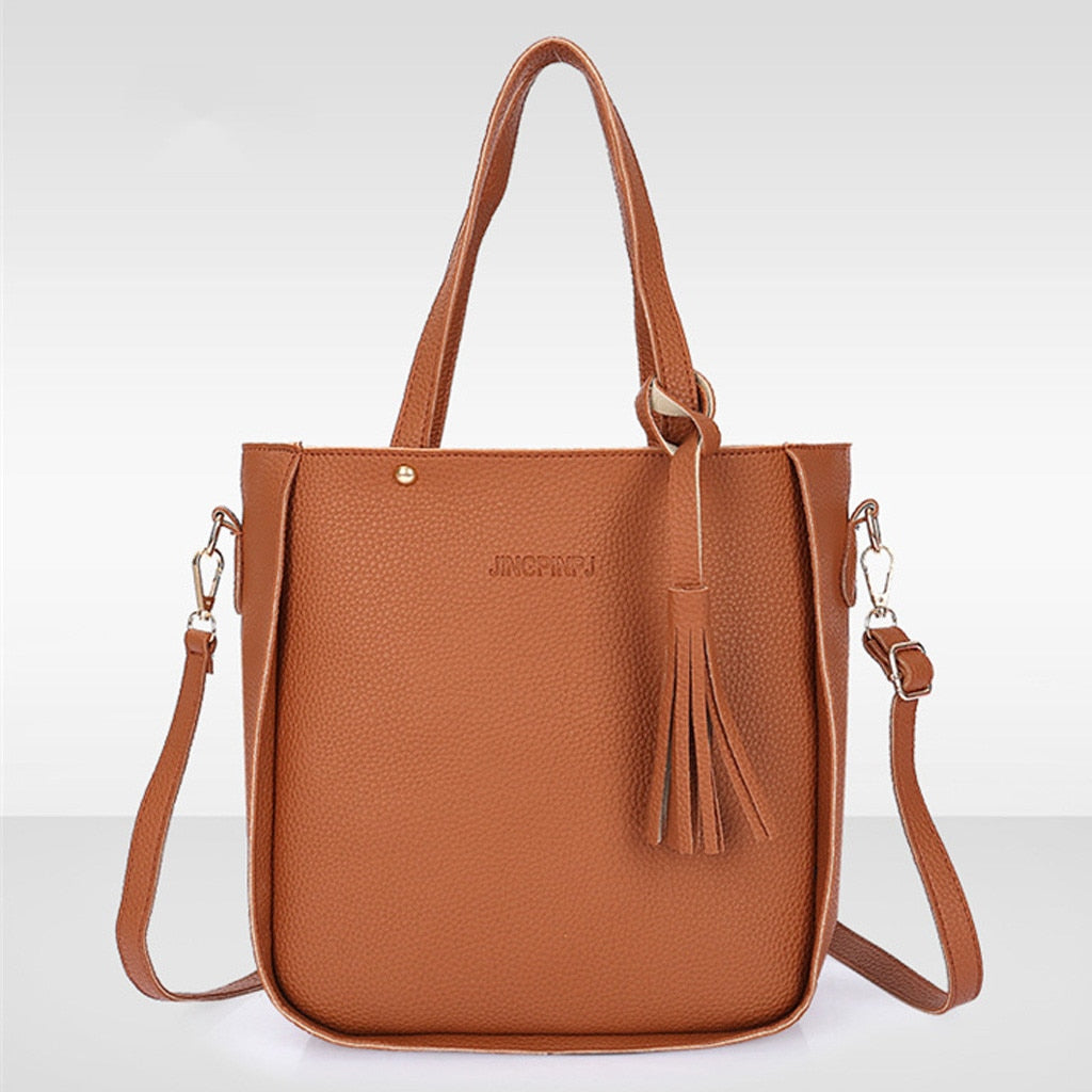 Bag Sets Ladies Leather Zipper Large Bags for Women