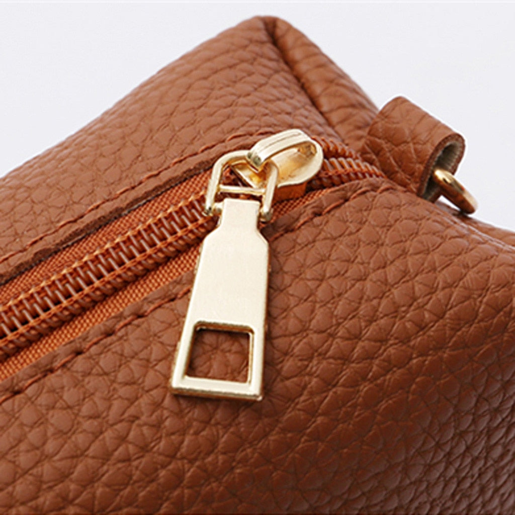 Bag Sets Ladies Leather Zipper Large Bags for Women
