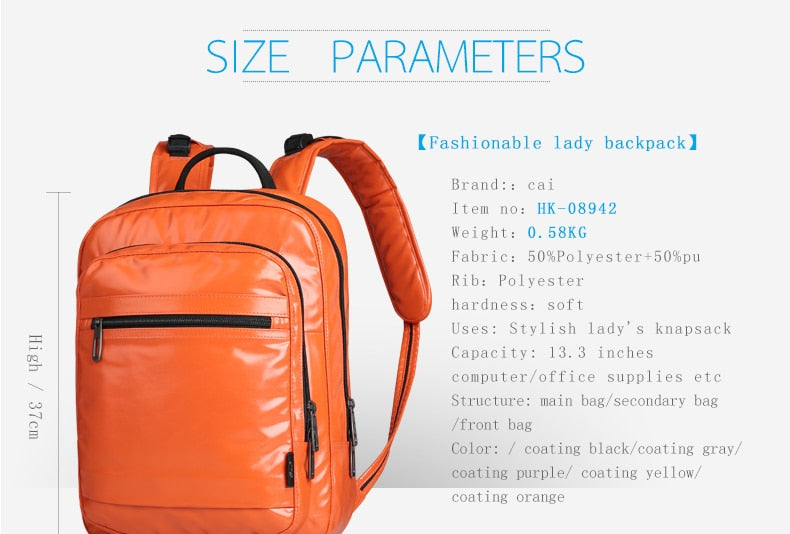 PU Leather Female Backpack