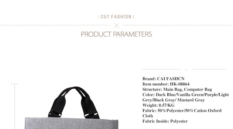 CAI 14 Inch Laptop Men Briefcase