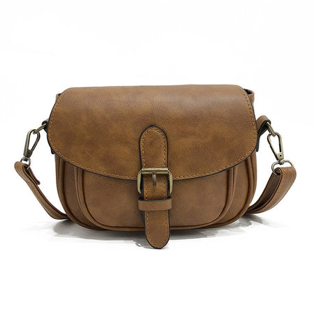 Vintage PU Leather Flap Style Shoulder Bag