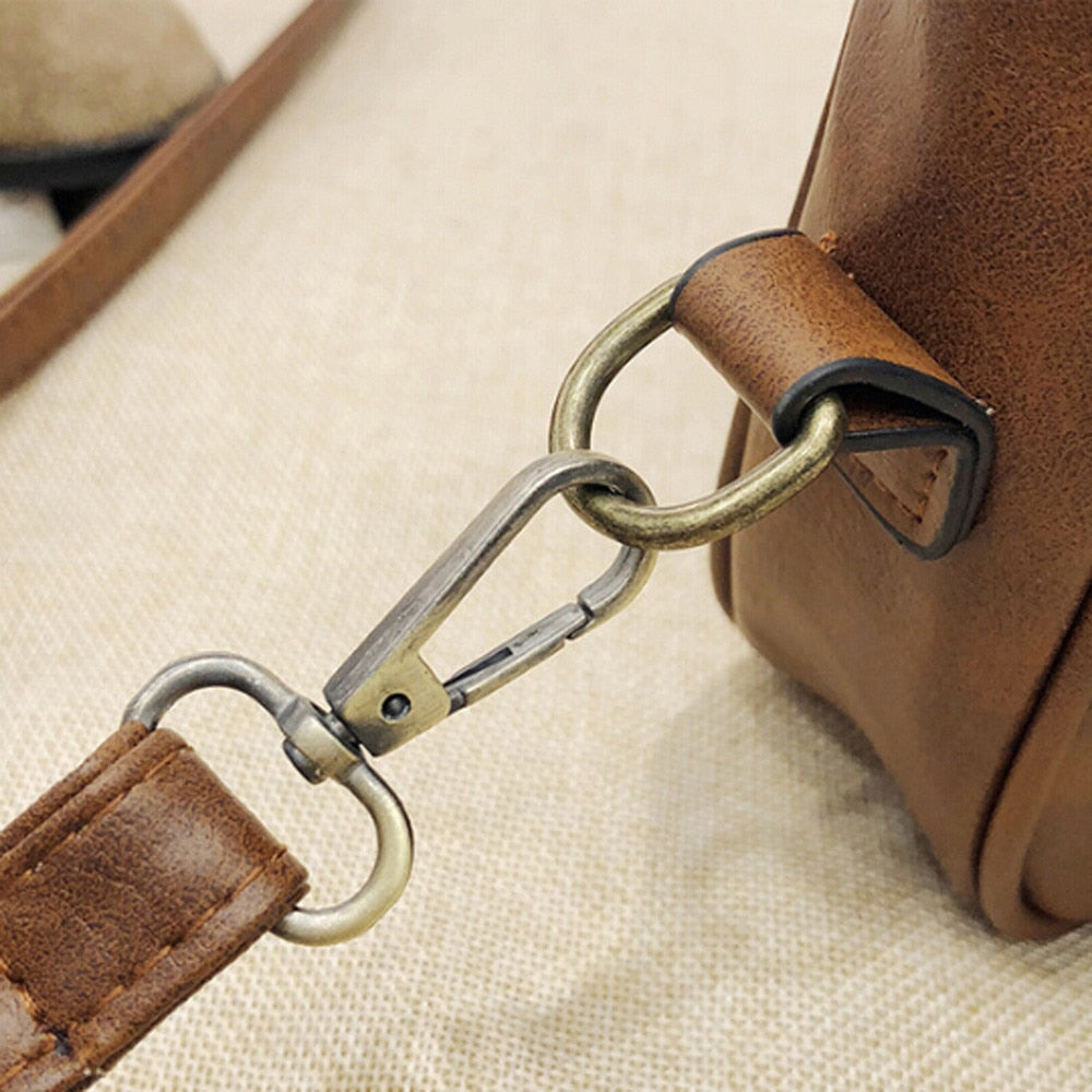 Vintage PU Leather Flap Style Shoulder Bag