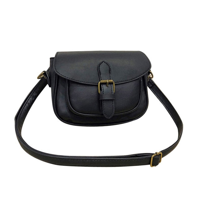 Vintage PU Leather Flap Style Shoulder Bag