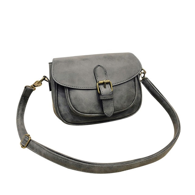Vintage PU Leather Flap Style Shoulder Bag
