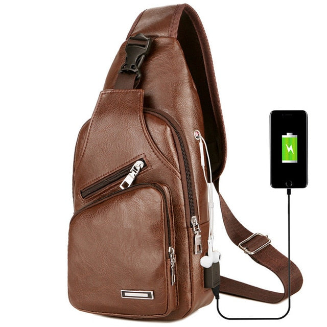 PU Leather Men Shoulder Bag