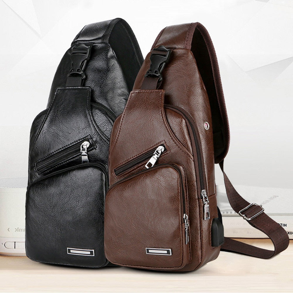 PU Leather Men Shoulder Bag