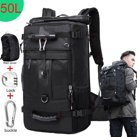 50L Waterproof Travel Backpack Men