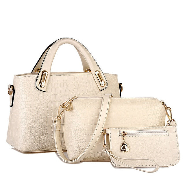 Luxury 3 Pcs/set Women Handbags & Purses Large