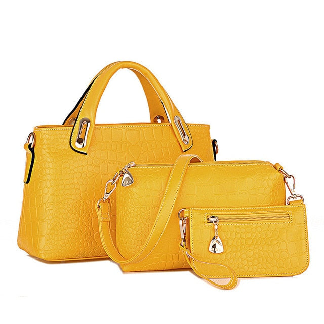Luxury 3 Pcs/set Women Handbags & Purses Large