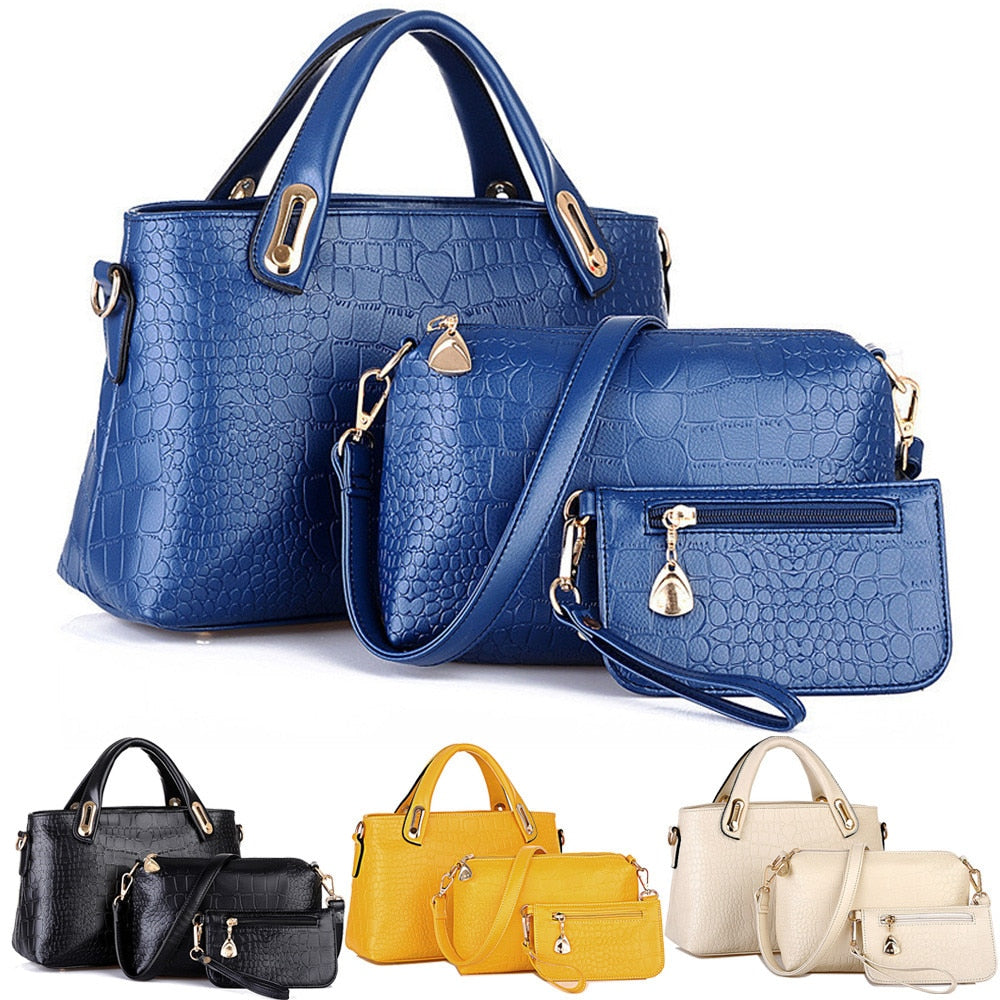 Luxury 3 Pcs/set Women Handbags & Purses Large