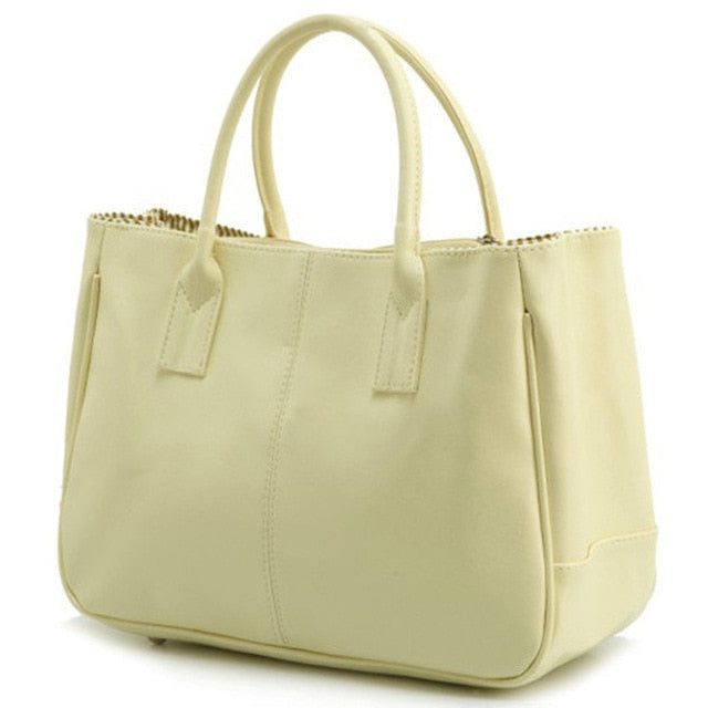 Simple Leather Large Cacity Handbag