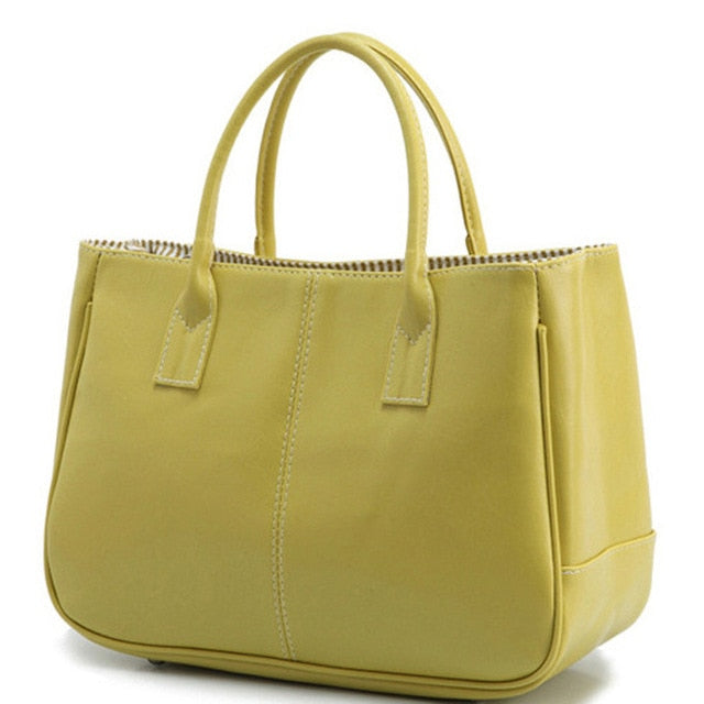 Simple Leather Large Cacity Handbag