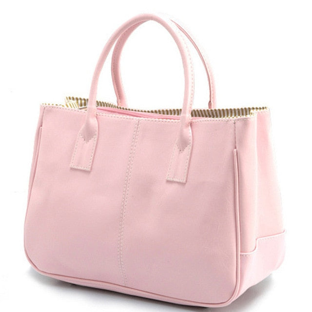 Simple Leather Large Cacity Handbag
