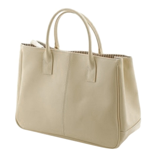 Simple Leather Large Cacity Handbag