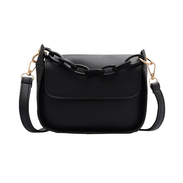 Solid Color Small PU Leather Shoulder Bags
