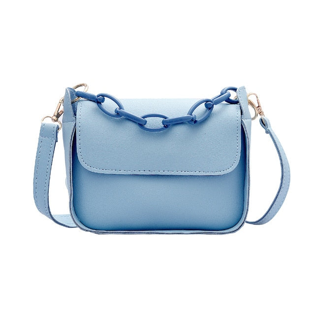 Solid Color Small PU Leather Shoulder Bags