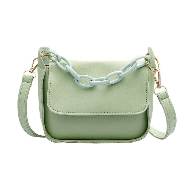 Solid Color Small PU Leather Shoulder Bags