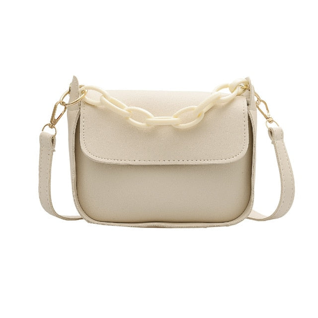 Solid Color Small PU Leather Shoulder Bags