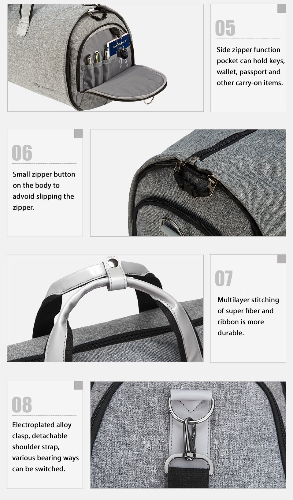 Modoker Garment Travel Bag with Shoulder Strap