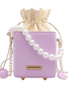 Pearl Chain Drawstring Fashion  Bag