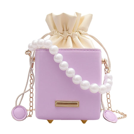 Pearl Chain Drawstring Fashion  Bag