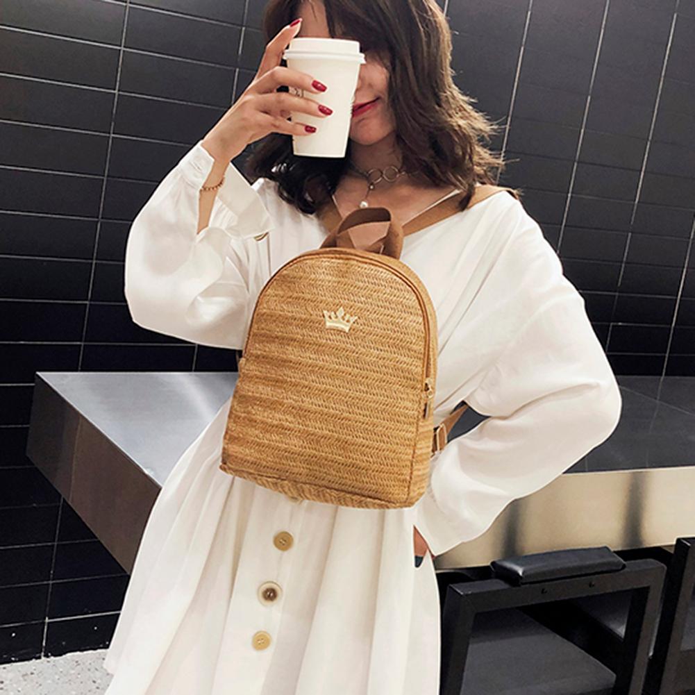Straw Woven Travel Backpacks