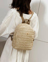 Straw Woven Travel Backpacks