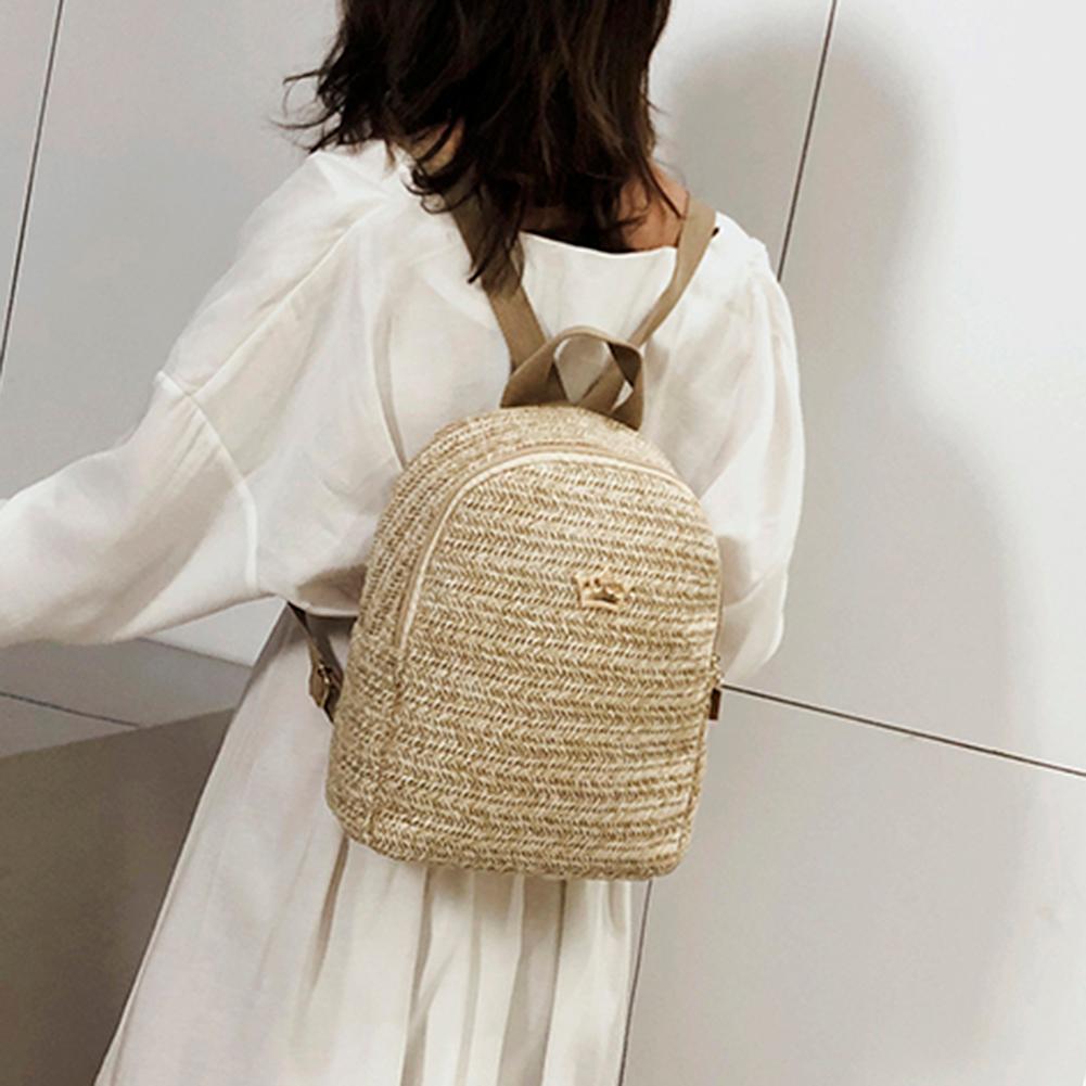 Straw Woven Travel Backpacks