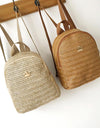 Straw Woven Travel Backpacks