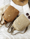 Straw Woven Travel Backpacks