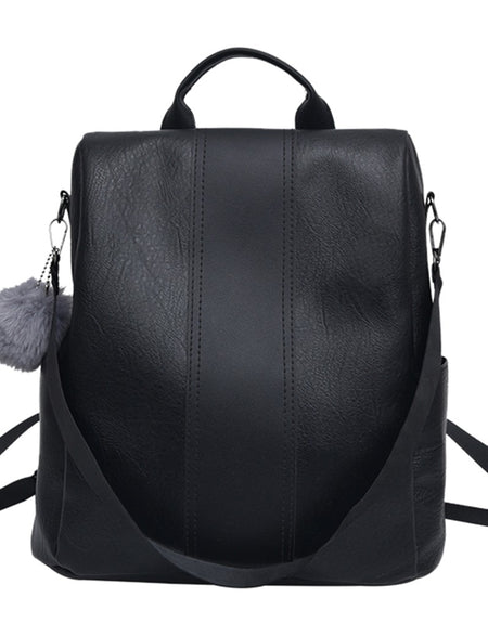 Leather Zipper Women Backpacks