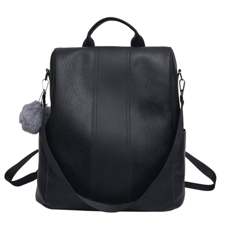Leather Zipper Women Backpacks