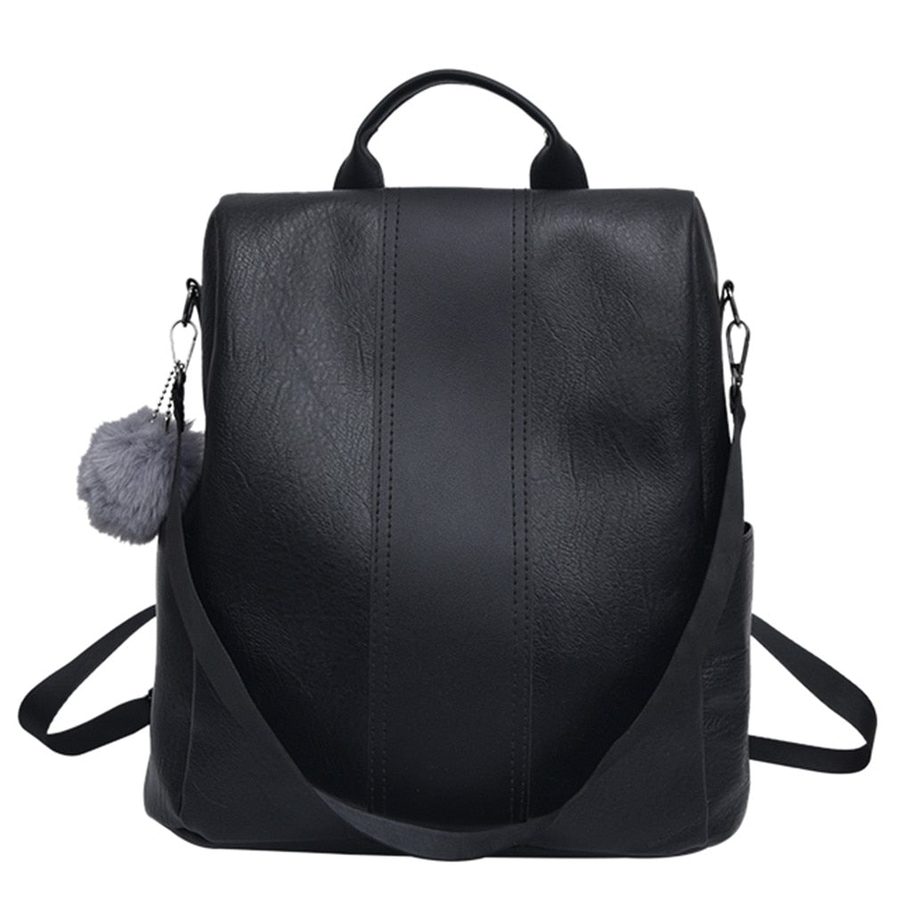 Leather Zipper Women Backpacks