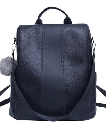Leather Zipper Women Backpacks
