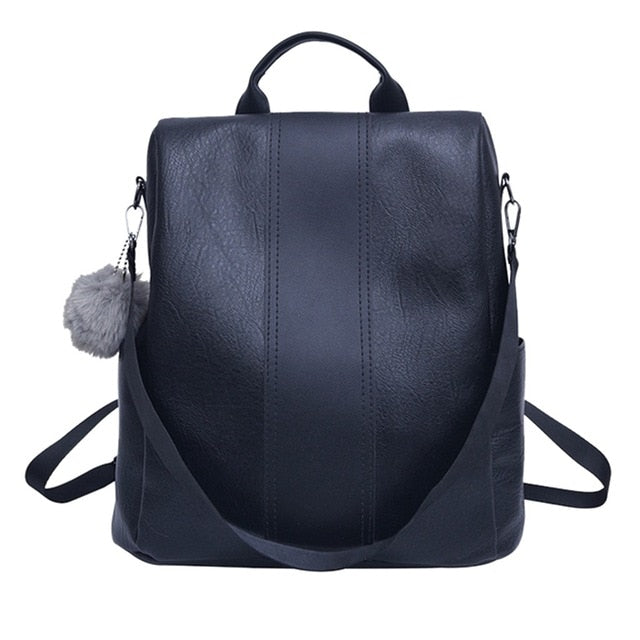 Leather Zipper Women Backpacks