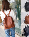 Leather Zipper Women Backpacks