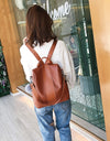 Leather Zipper Women Backpacks