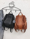 Leather Zipper Women Backpacks