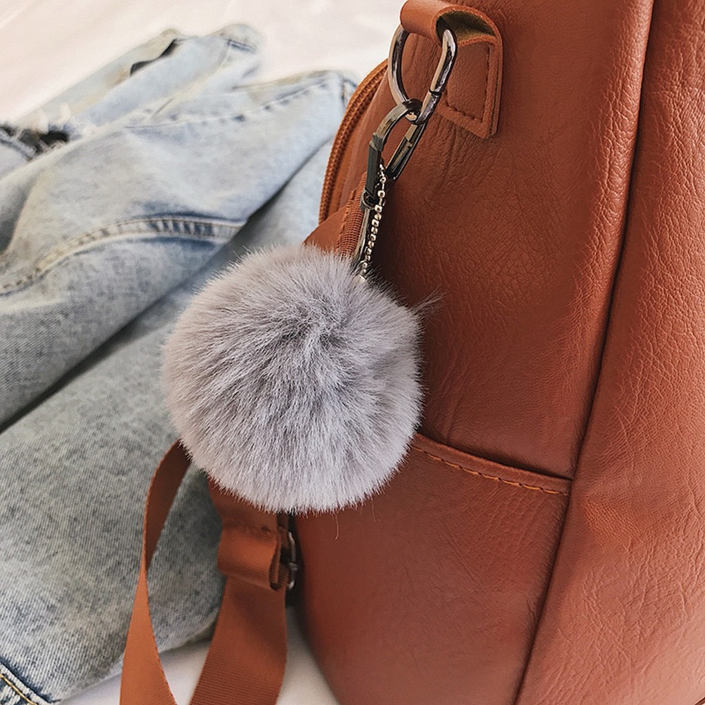 Leather Zipper Women Backpacks