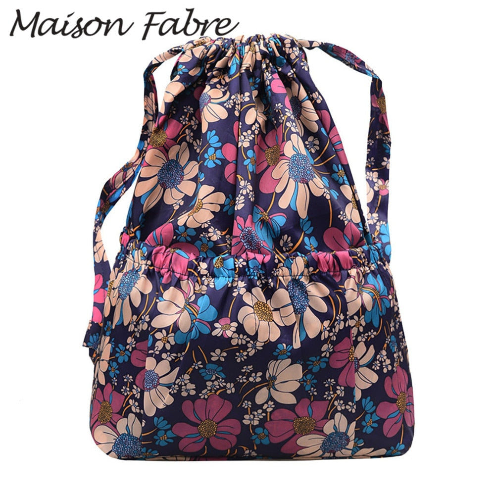 String Floral Print Women Backpack
