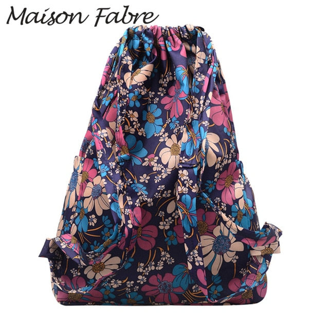 String Floral Print Women Backpack
