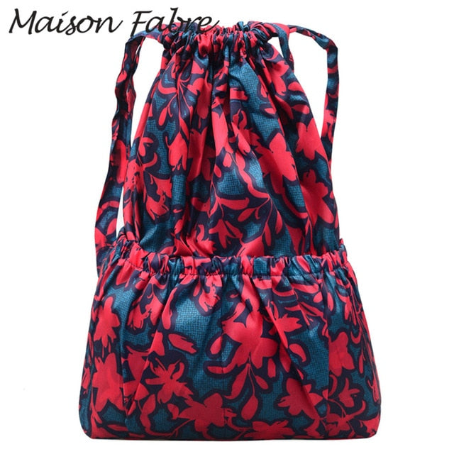 String Floral Print Women Backpack
