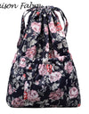 String Floral Print Women Backpack