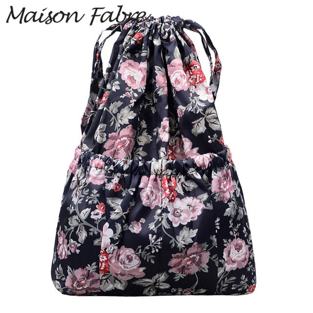 String Floral Print Women Backpack
