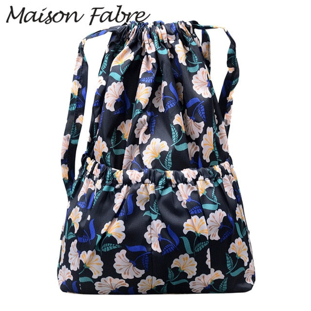 String Floral Print Women Backpack