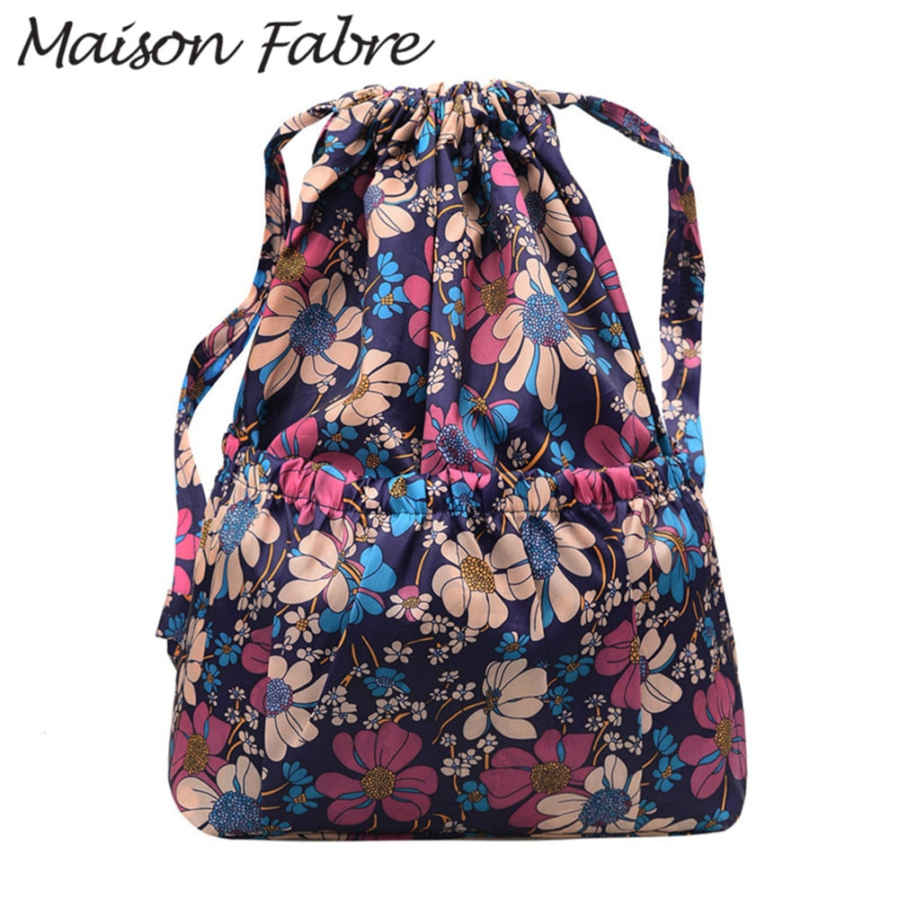 String Floral Print Women Backpack